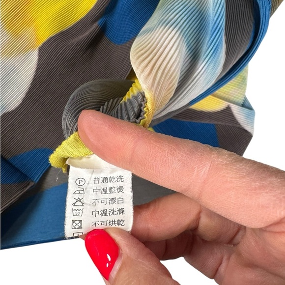 Colorful Abstract Print Pleated Tunic Dress Oversized Stretchy Artsy Vibes B03 - Picture 5 of 5